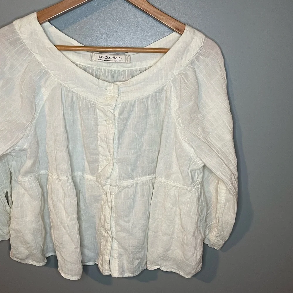 Free People x We The Free Sea To Shore Blouse Ivory - Romantic Cottagecore
